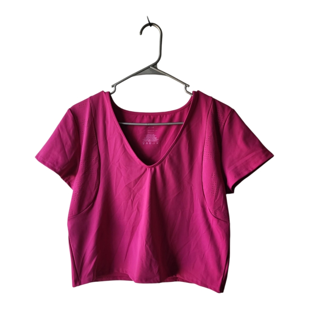 💕Sincerley Jules Active Fushia Cropped Top Size Size S New